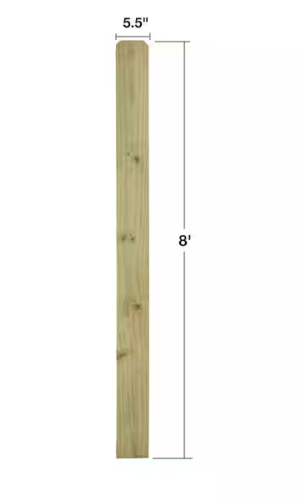 PRESSURE TREATED PINE DOG EAR FENCE PICKET 5/8X6x8'