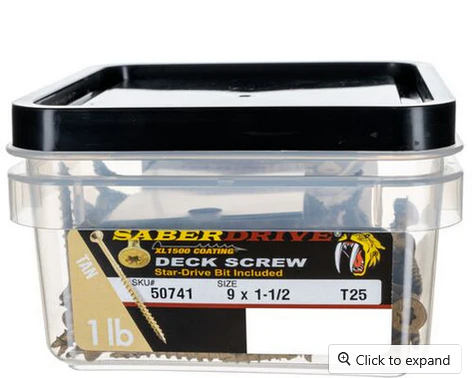 1# 9X1-1/2" SABERDRIVE DCK SCRW