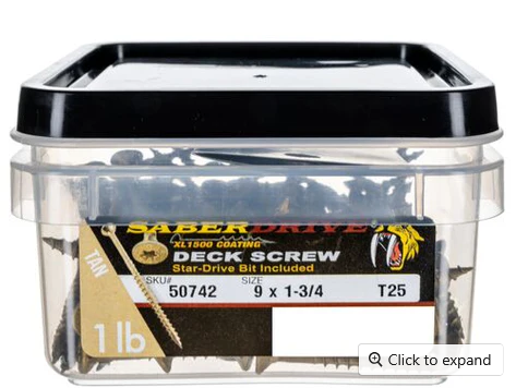 1# 9X1-3/4" SABERDRIVE DCK SCRW