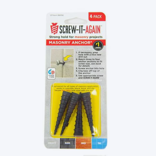 SCREW-IT-AGAIN MASNRY ANCHOR 4PK
