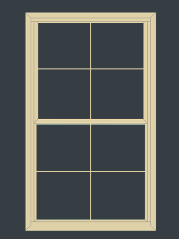 2/0x3/0 ALMOND 4-OVER-4 VINYL WINDOW LOW-E W/SCREEN