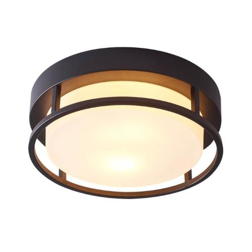 CEILING FLUSHMOUNT 12" BLACK E27*2