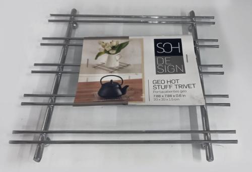 TRIVET GEO HOT STUFF CHROME