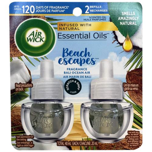 AIR FRESH AIRWICK OIL 2PK REF BEACH ESCAPE BALI OCEAN