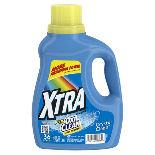 XTRA Liquid Detergent Plus Oxiclean Crystal Clean, 56 oz