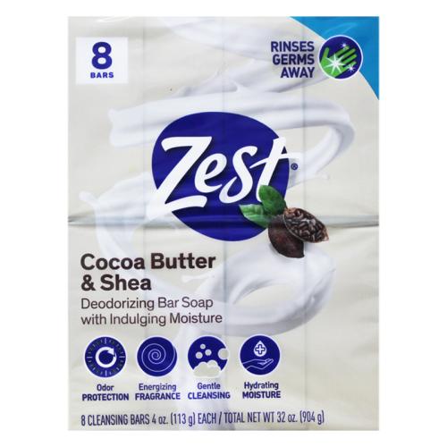 SOAP ZEST COCOA & SHEA BUTTER 8PK
