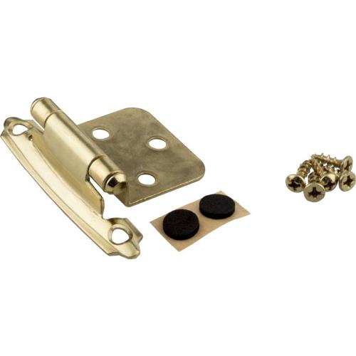 HINGE SELF CLOSING OVERLAY 2PK POLISH BRASS