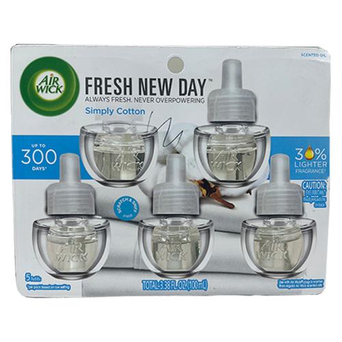 AIR FRESH AIRWICK OIL 5PK SIMPLY COTTON