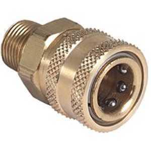 Mi-T-M AW-0017-0007 Adapter, 3/8 x 3/8 in Connection, Quick-Connect Socket x MNPT, Brass