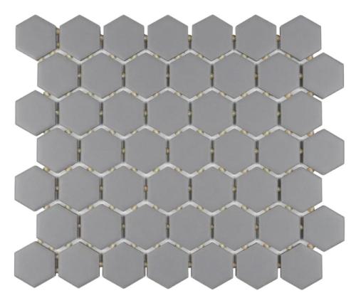 MATTE SUEDE GRAY DOVE GRAY HEXAGON 12"X10" GLAZED CERAMIC MOSAIC FLOOR & WALL TILE (9.72sqft/case)