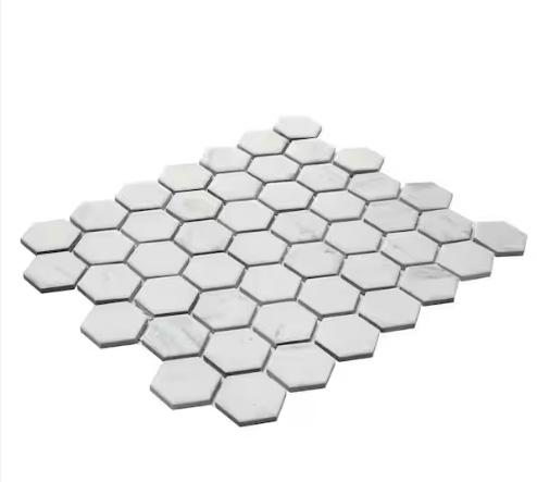 LIFEPROOF CARRARA HEXAGON 10"X12" MATTE CERAMIC MOSAIC FLOOR & WALL TILE (0.81sqft/each)