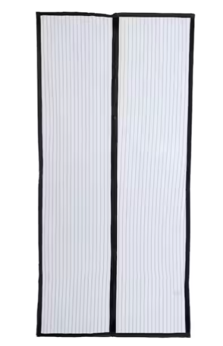 39 in. x 83 in. Hands Free Black Plastic Mesh Magnetic Screen Door