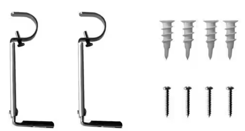 Satin Nickel Steel Single 4 in. Projection Curtain Rod Bracket (Set of 2)