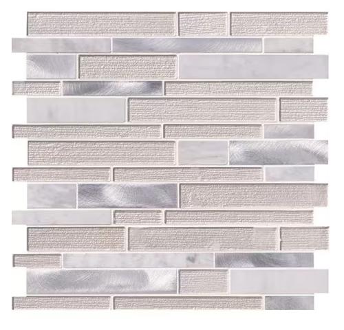 WHITE WAVE INTERLOCKING MATTE TILE