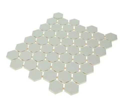 DATILE RESTORE ASH GRAY 12"X10" MATTE CERAMIC HEXAGON MOSAIC TILE (9.72sqft/cs)