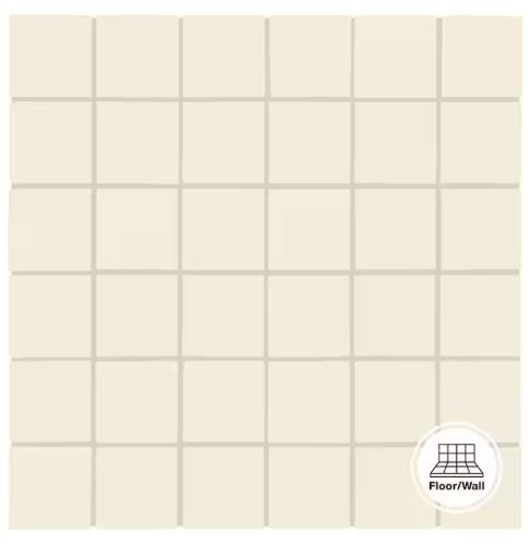 DATILE RESTORE IVORY 12"X12" MATTE CERAMIC MOSAIC TILE(10sqft/cs)