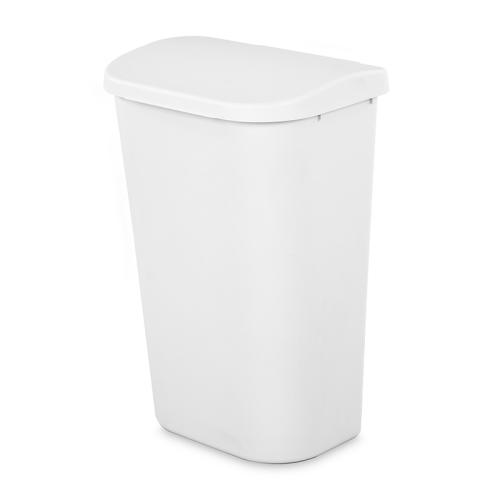11.3 Gallon White Lift Top Wastebasket