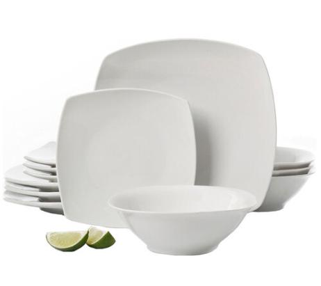 GIBSON 12PC DINNERWARE SET SQUARE