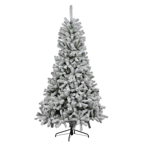 6ft Pre-Flocked Hinged Artificial Christmas Tree (750 Tips)