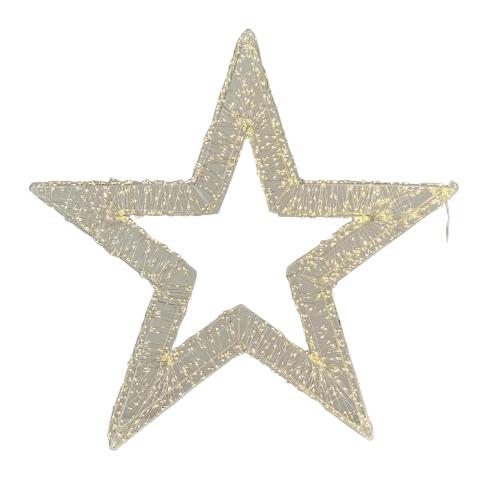 STAR 3D IRON WIRE FRAME W/1440 WARM LED 50x8x47.5CM