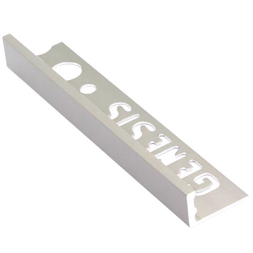 Genesis Straight Edge Tile Trim – Nickel Finish, 12mm x 2.5m, Aluminum