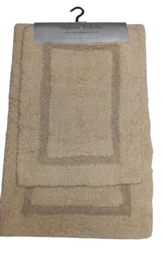 BATHROOM RUGS RACE TRACK IVORY 2PC