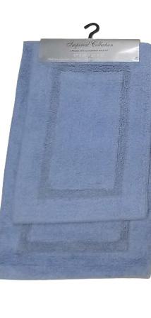 BATHROOM RUGS RACE TRACK LIGHT BLUE 2PC