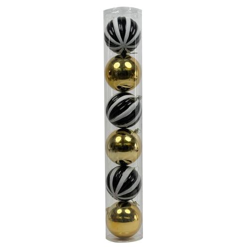 CHRISTMAS ORNAMENTS NAVY & GOLD 6PCS SET