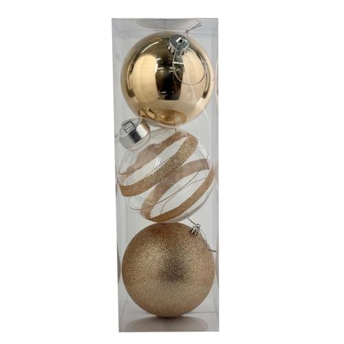 CHRISTMAS ORNAMENTS GOLD 3PCS SET