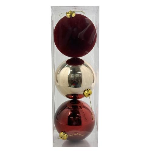 CHRISTMAS ORNAMENTS RED & GOLD 3PCS SET