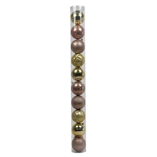 CHRISTMAS ORNAMENTS GOLD 10PC 8CM BALL