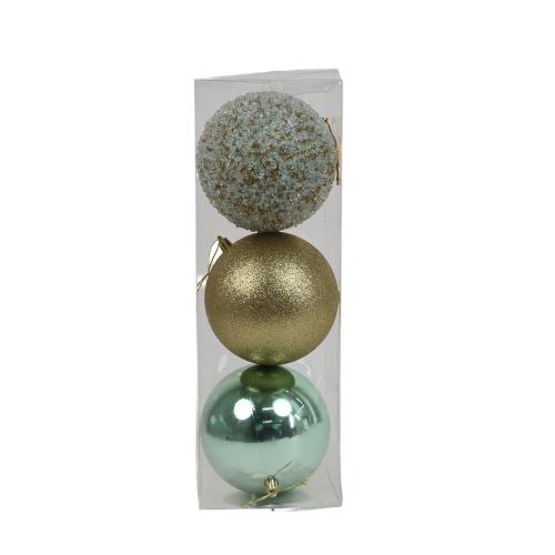 12cm Christmas Ball Ornaments, Set of 3 in