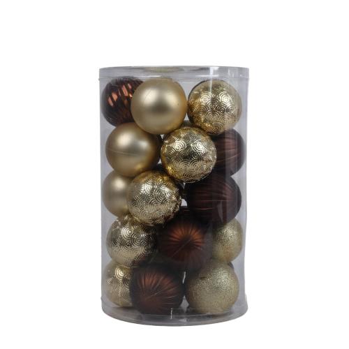 8cm Christmas Ball Ornaments, Set of 25 in Clear Storage Tube