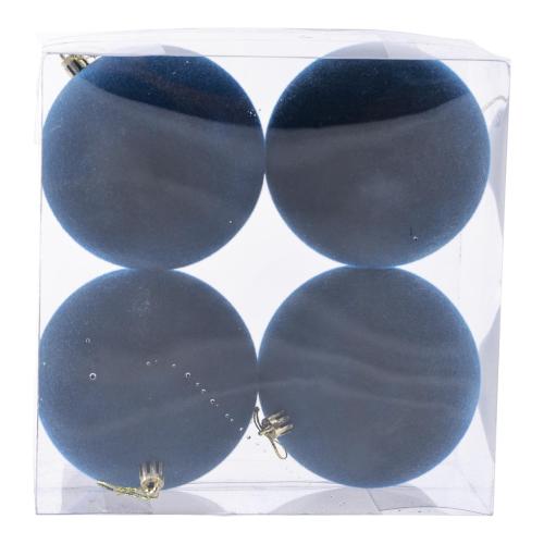 Navy Blue 10cm Christmas Ball Ornamets, Set of 4