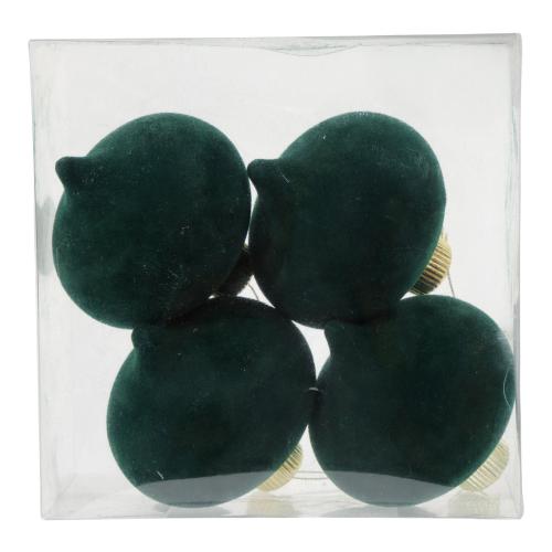 Emerald Green Christmas Ornaments, Set Of 4