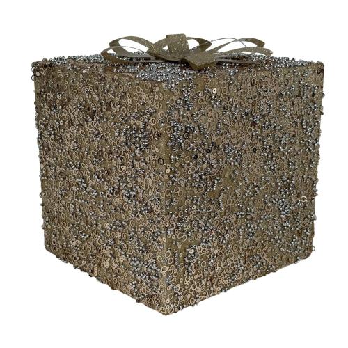 Champagne Glitter Christmas Gift Box, 20cm