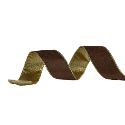 Burgundy & Gold Christmas Ribbon