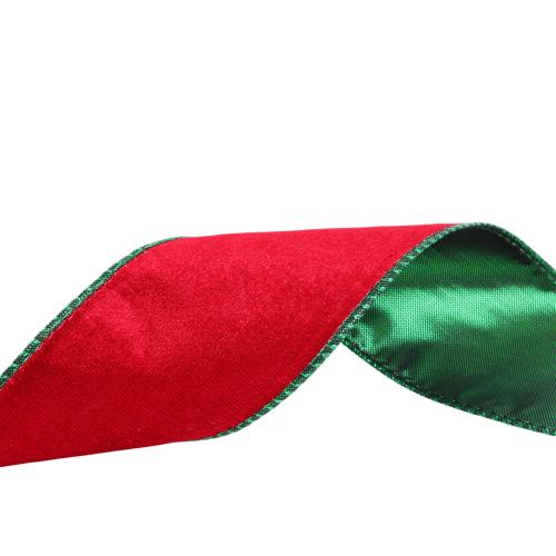 Red & Green Velvet Christmas Ribbom