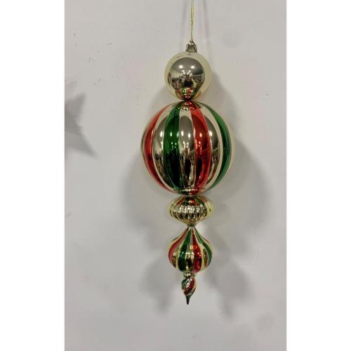 Christmas Ornament Decoration, Gold, Red & Green