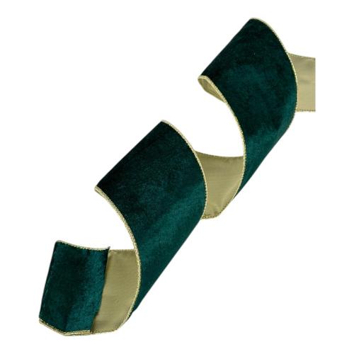Dark Green & Gold Christmas Ribbon, 9 Yards