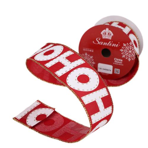 Red & White Christmas Ribbon, 6.3cm
