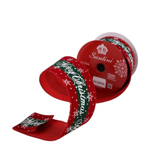 Green & Red Christmas Ribbon, 6.3cm