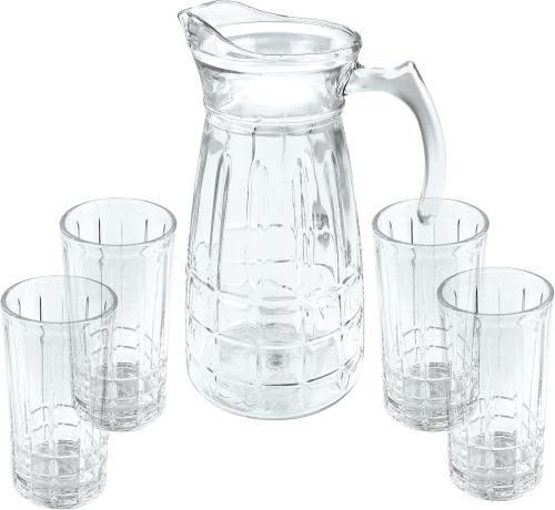 GIBSON JEWELITE 5pc PITCHER & TUMBLER SET