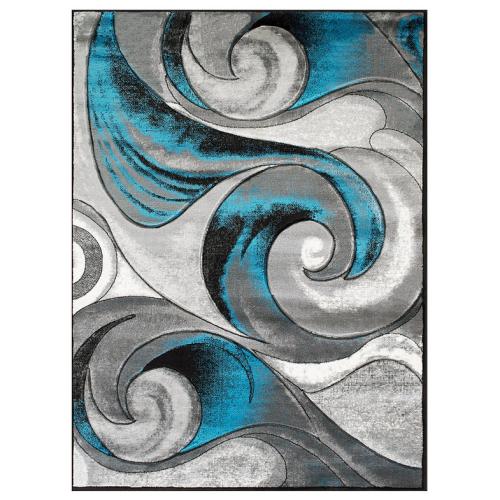 Davincii 410 Area Rug, Turquoise, 5 Ft x 7 Ft