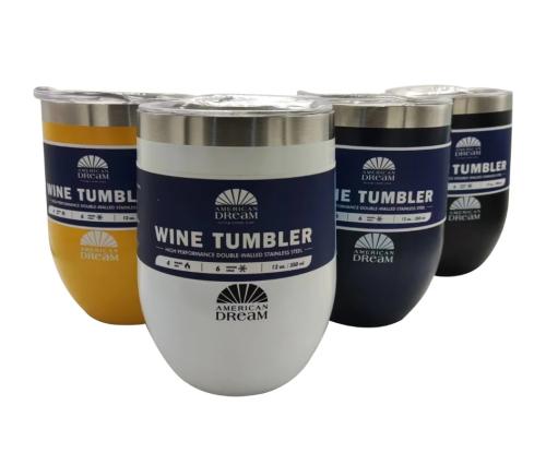 TUMBLER WINE STAINLESS STEEL 12OZ