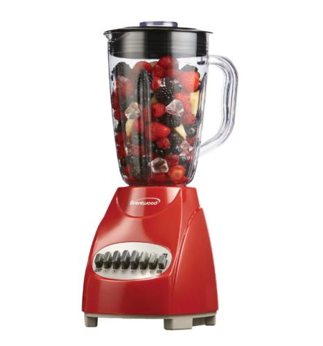 JB-220W BLENDER W/PLASTIC JAR RED 12SP