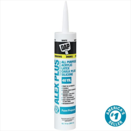 CAULK WHITE ALL PURPOSE ACRYLIC PLUS SILICON WHITE- ALEX PLUS