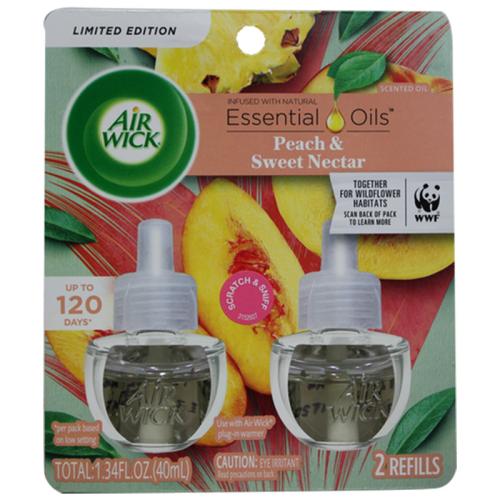 AIR FRESH AIRWICK OIL PEACH & SWEET NECTAR 2PK
