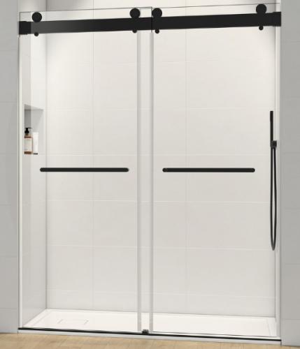 SHOWER DOOR 56"-60" MATTE BLACK SOFT CLOSE