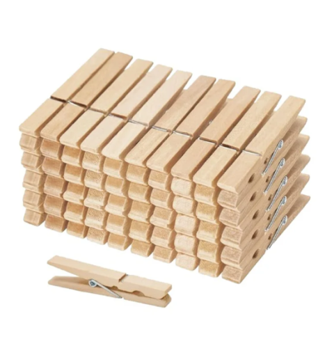 Wooden Clothespins, 50 Count